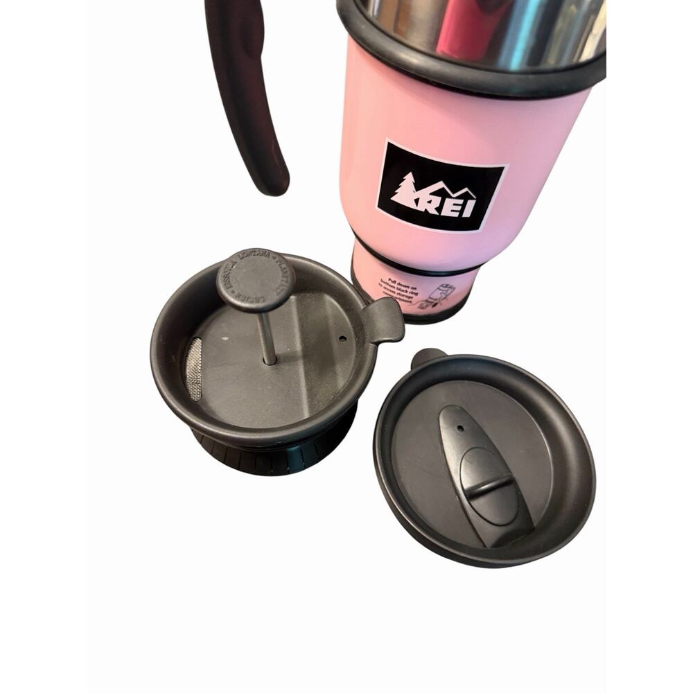 REI Stainless Steel Coffee Mug French Press With Storage For Travel - Picture 3 of 14